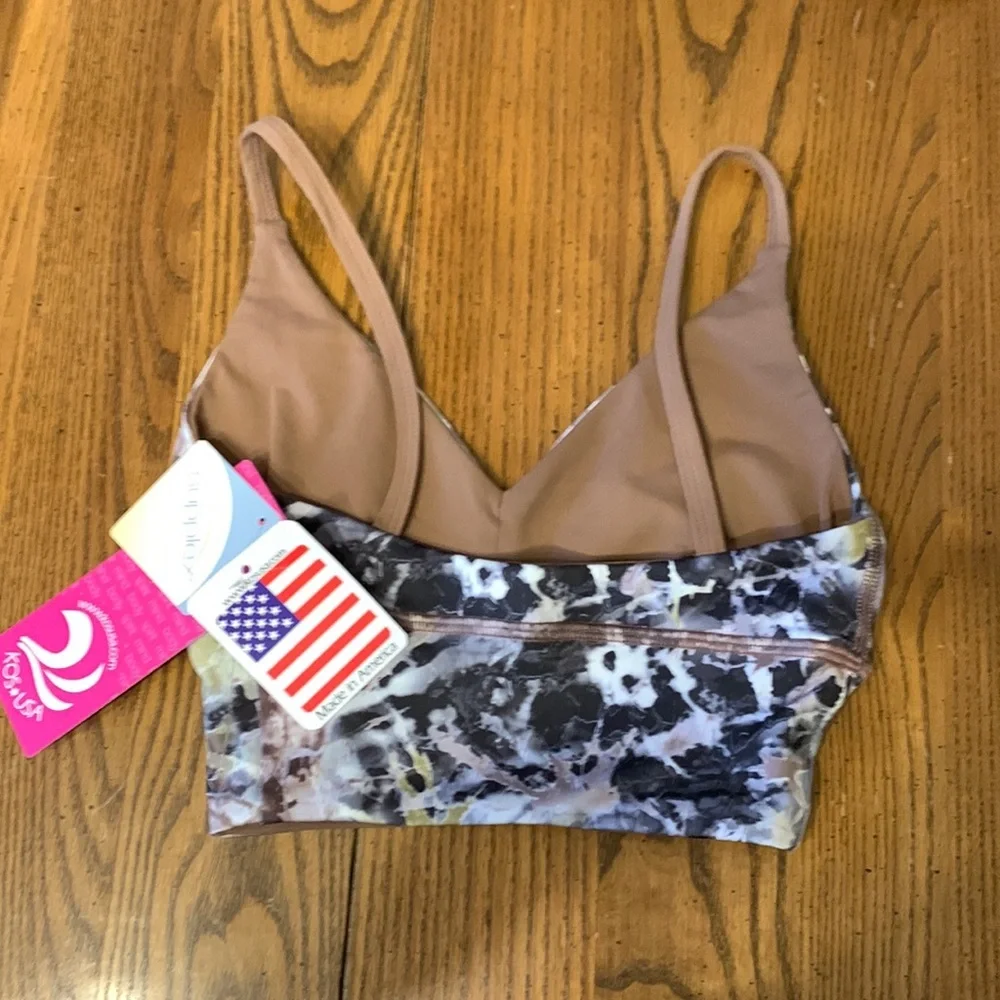 NWT KOS USA Women’s Multicolor Sporty Yoga Workout Bra Size‎ XSmall Low Impact